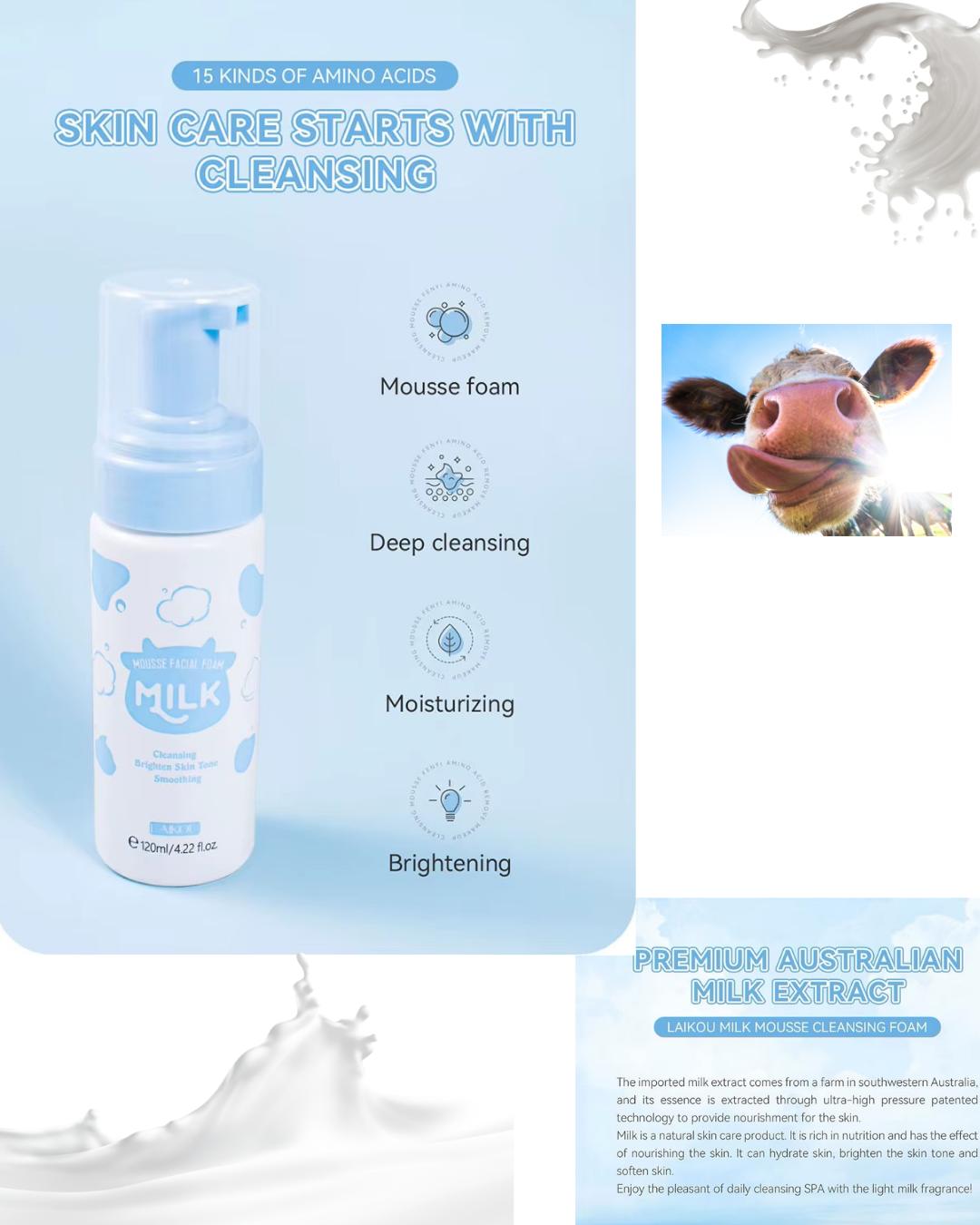 MOOYAM FOAM CLEANSER 150 ML | MILK