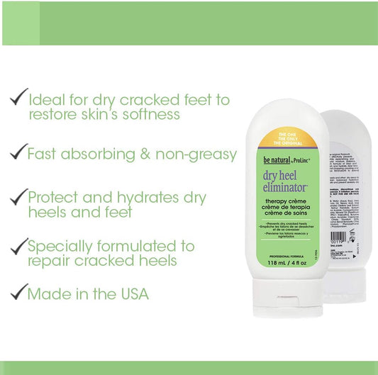 BE NATURAL DRY HEEL ELIMINATOR 4 OZ/120 ML - Purple Beauty Supplies