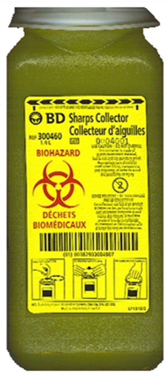 BIO HAZARD/ SHARPS COLLECTOR 1.4 LTR - Purple Beauty Supplies