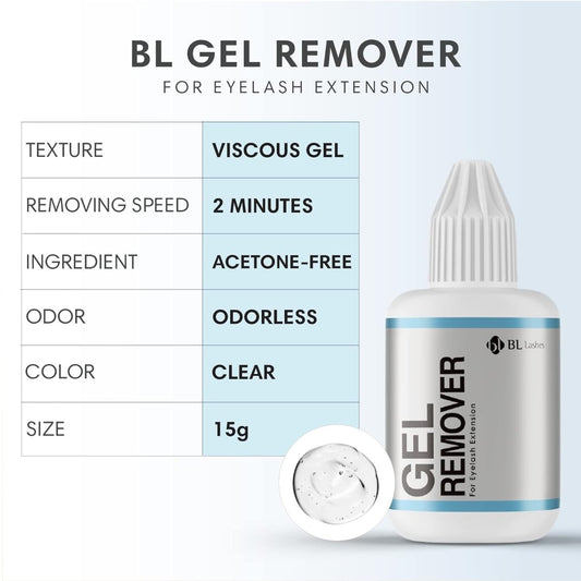 BL LASH EYE LASH EXTENSION GEL REMOVER .5 OZ/15 ML - Purple Beauty Supplies