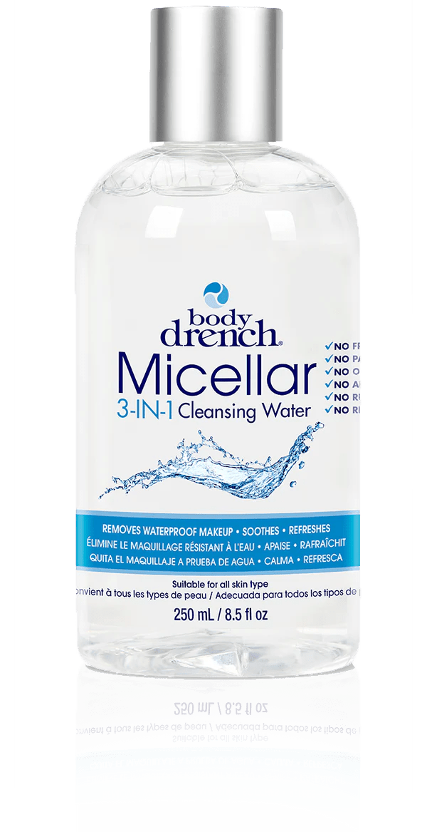 BODY DRENCH MICELLAR 3 IN 1 CLEANSING WATER 250 ML/ 8.5 OZ - Purple Beauty Supplies