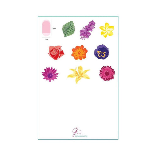 CLEAR JELLY LARGE PLATE FULL ON FLORAL - Purple Beauty Supplies