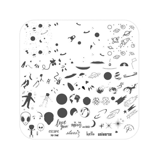 CLEAR JELLY PLATE HELLO UNIVERSE - Purple Beauty Supplies
