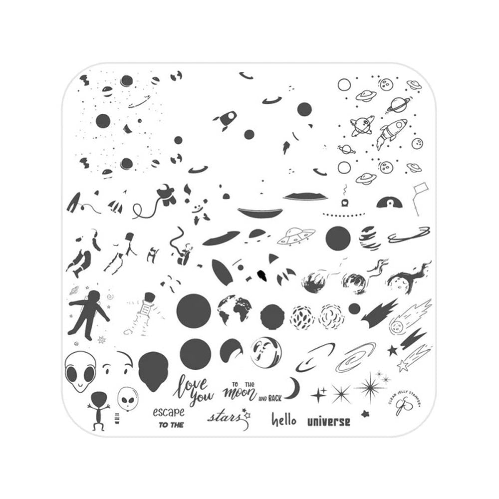 CLEAR JELLY PLATE HELLO UNIVERSE - Purple Beauty Supplies