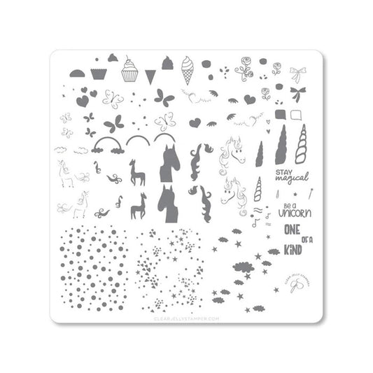 CLEAR JELLY PLATE LIL UNICORN - Purple Beauty Supplies