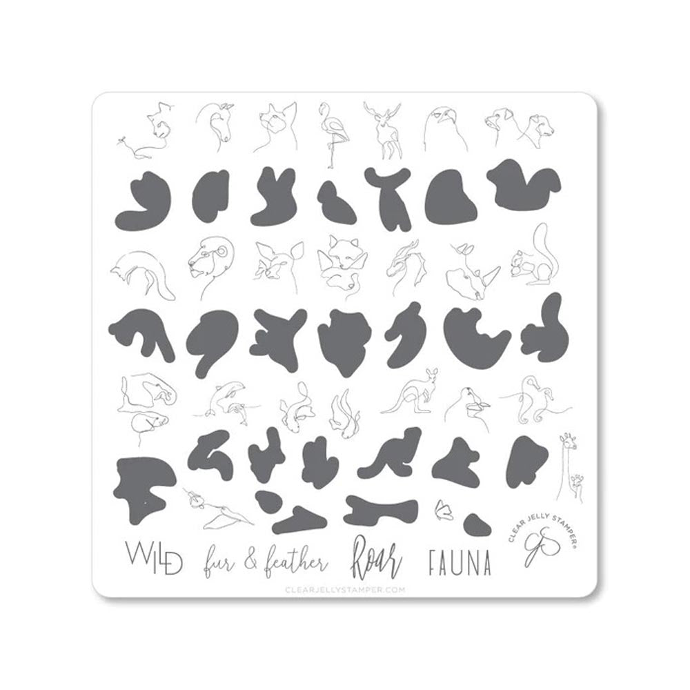 CLEAR JELLY PLATE MOD LIFE - WILDLIFE 8 X 8 CM - Purple Beauty Supplies