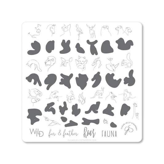 CLEAR JELLY PLATE MOD LIFE - WILDLIFE 8 X 8 CM - Purple Beauty Supplies
