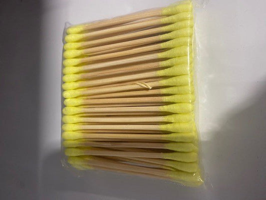 COTTON TIPPED SWABS YELLOW 100 PC - Purple Beauty Supplies