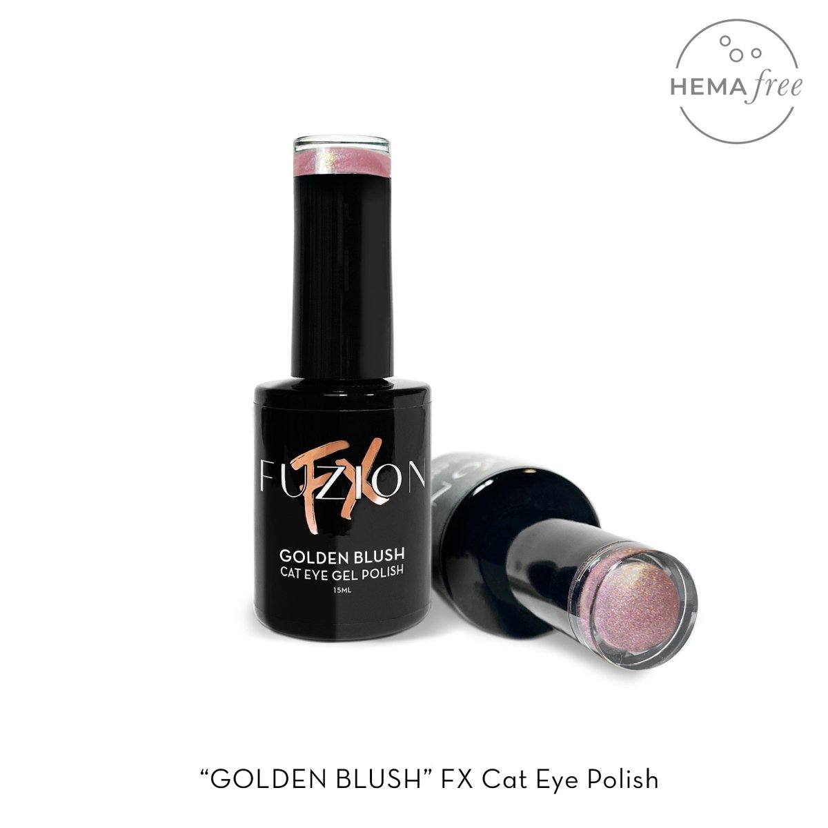 FUZION FX CAT EYE GOLDEN BLUSH HEMA FREE GEL POLISH 15 ML - Purple Beauty Supplies