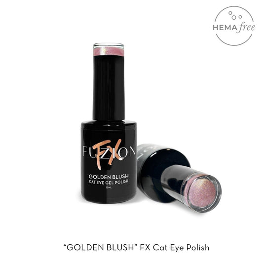 FUZION FX CAT EYE GOLDEN BLUSH HEMA FREE GEL POLISH 15 ML - Purple Beauty Supplies