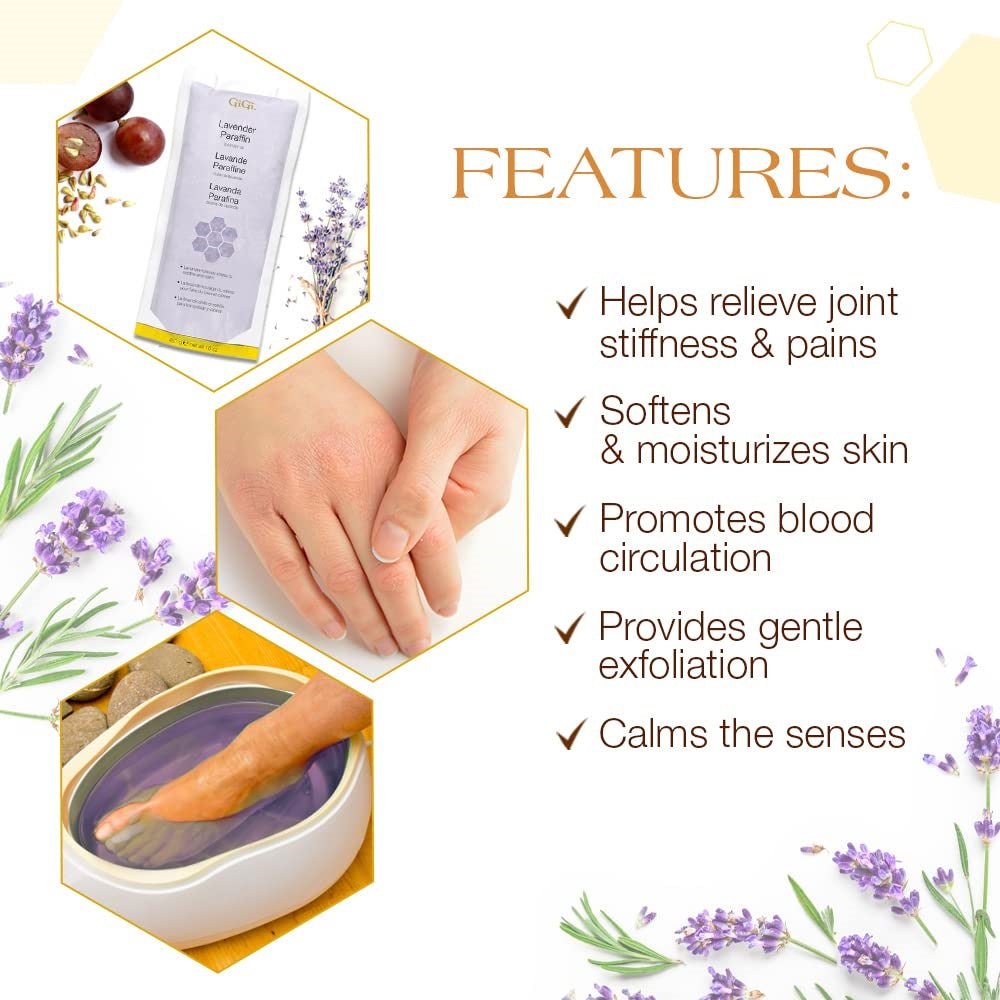 GIGI LAVENDER INFUSED PARAFFIN 16 OZ/453 G - Purple Beauty Supplies