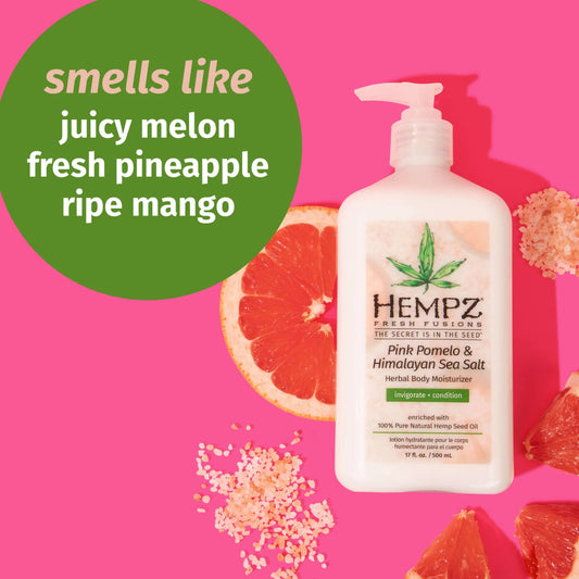 HEMPZ MOISTURIZER FRESH FUSIONS PINK POMELO & SEA SALT 17 OZ/500 ML - Purple Beauty Supplies
