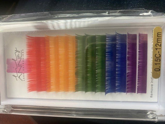 LILY ANNE COLORED EXTENSIONS C-CURL .15 MIXED COLOR 12 MM - Purple Beauty Supplies