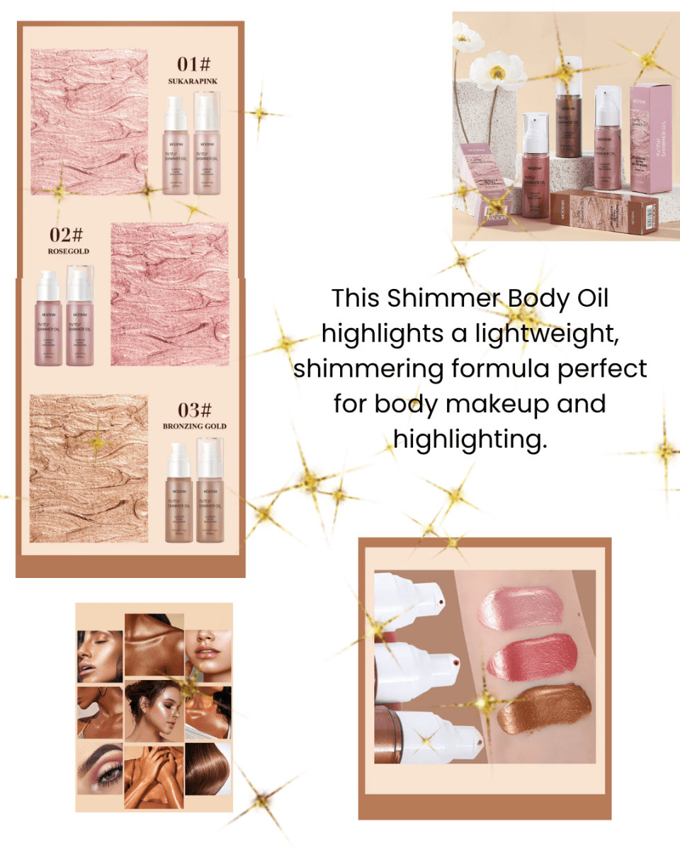 MOOYAM BODY SHIMMER OIL | PINK 50ML - Purple Beauty Supplies