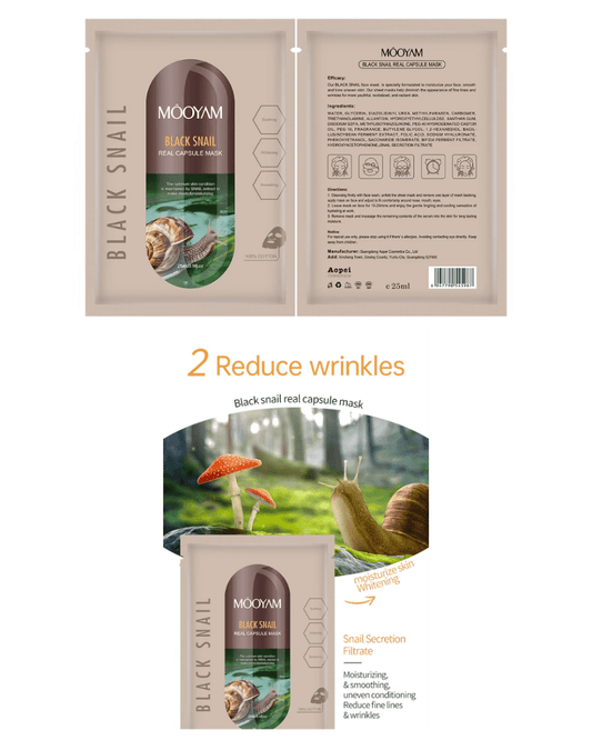 MOOYAM CAPSULE SHEET MASK | BLACK SNAIL - Purple Beauty Supplies