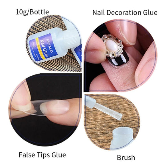 NAIL GLUE WITH BRUSH 10G - Purple Beauty Supplies