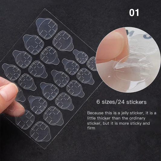 NAIL TABS DOUBLE SIDED ADHESIVE SHEETS 5PK - Purple Beauty Supplies