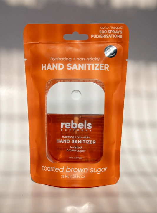 REBELS REFINERY POCKET SANITIZER - TOASTED BROWN SUGAR - Purple Beauty Supplies