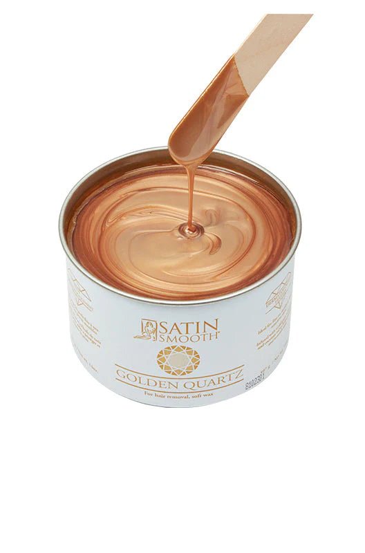 SATIN SMOOTH WAX GOLDEN QUARTZ 14 OZ/397 G - Purple Beauty Supplies