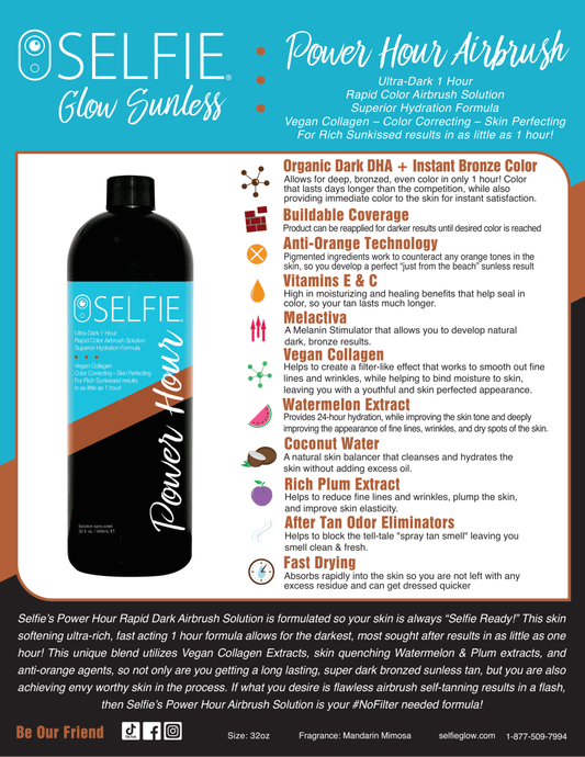 SELFIE POWER HOUR AIRBRUSH SOLUTION 32 OZ - Purple Beauty Supplies