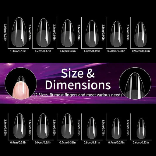 SOFT GEL TIPS 240 PCS | MEDIUM ALMOND - Purple Beauty Supplies