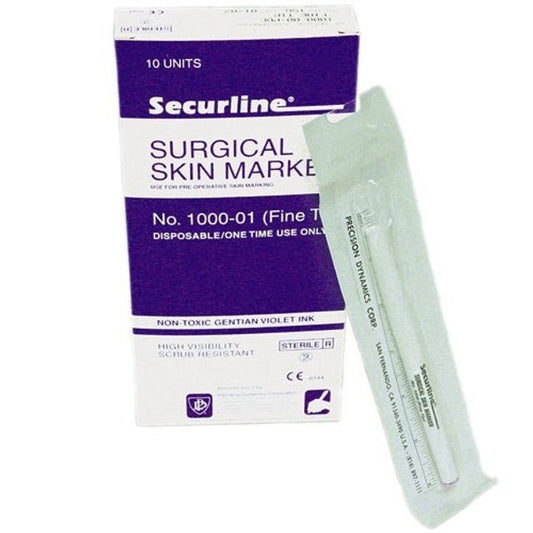 STERILE SKIN MARKER WITH RULER 10 PK - Purple Beauty Supplies