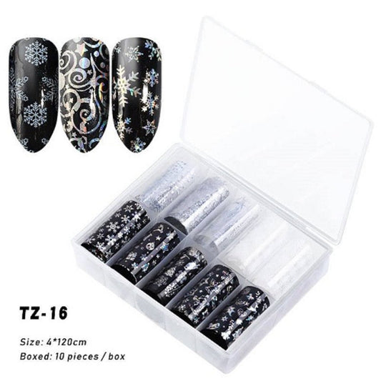 TRANSFER FOIL SET 10 PC TZ-16 - Purple Beauty Supplies