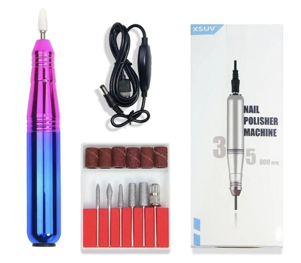 USB NAIL FILE PEN W/ BITS - MULTI COLOR - Purple Beauty Supplies