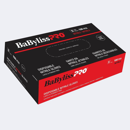 BABYLISS PRO NITRILE GLOVES WHITE (S) POWDER FREE 100/BOX - Purple Beauty Supplies