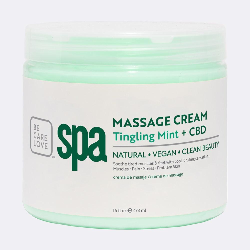 BCL SPA TINGLING MINT + CBD MASSAGE CREAM 16 OZ/473 ML - Purple Beauty Supplies
