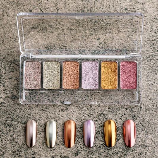 BEAUTILUX 6 COLOR METALLIC SOLID MIRROR POWDER - Purple Beauty Supplies