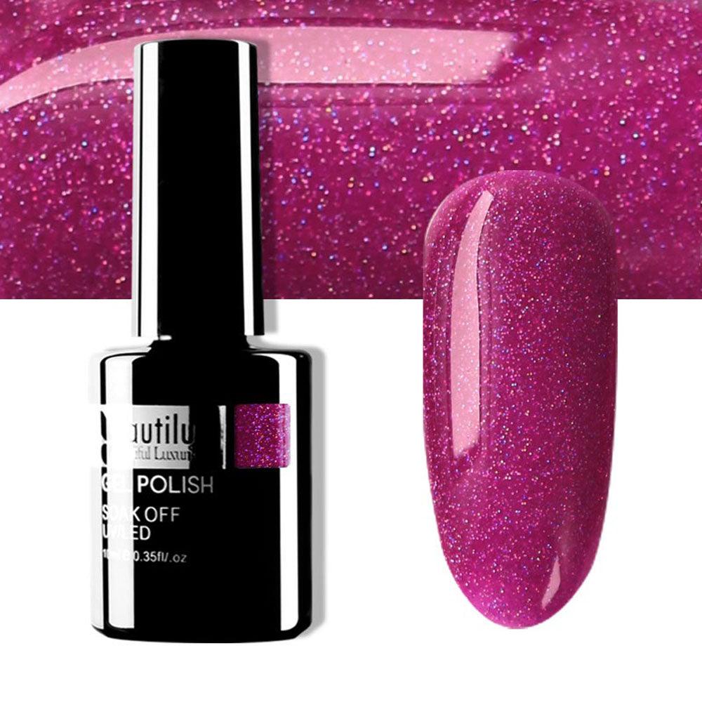 BEAUTILUX GEL POLISH RAINBOW GLITTER #165 10ml - Purple Beauty Supplies