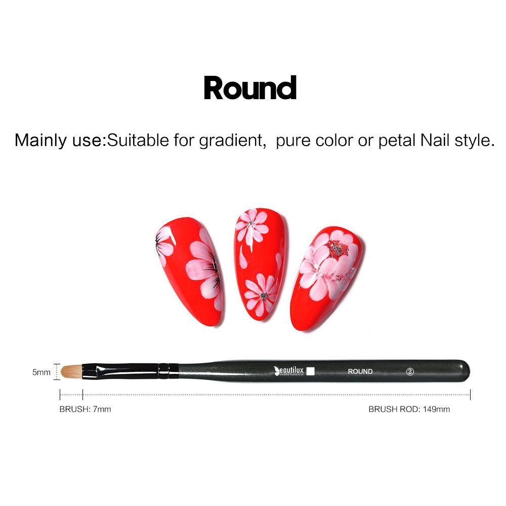 BEAUTILUX NAIL ART BRUSH #2 ROUND - Purple Beauty Supplies