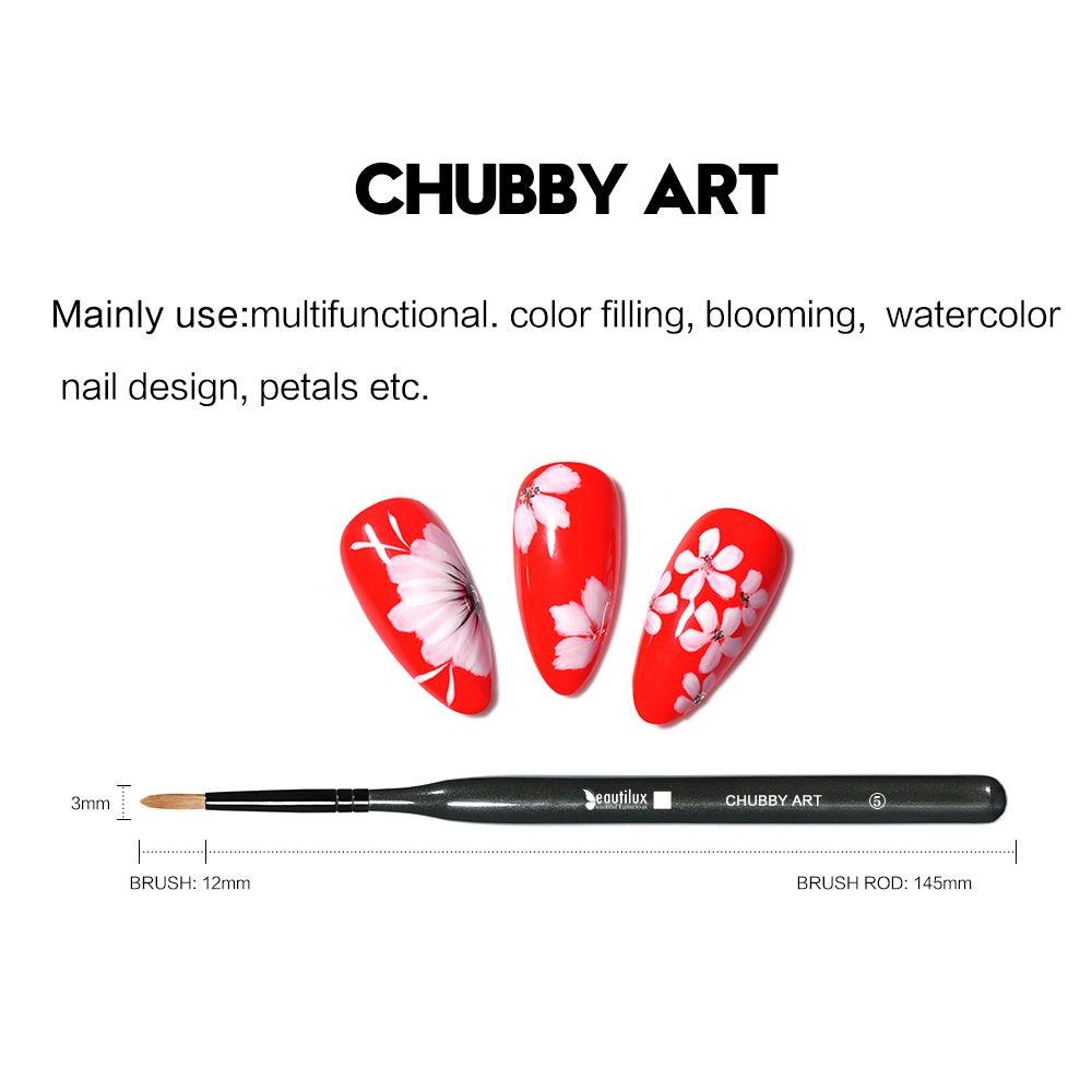 BEAUTILUX NAIL ART BRUSH #5 CHUBBY ART - Purple Beauty Supplies
