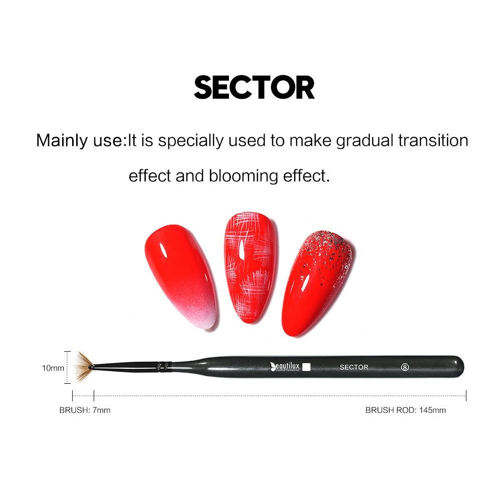 BEAUTILUX NAIL ART BRUSH #8 SECTOR - Purple Beauty Supplies