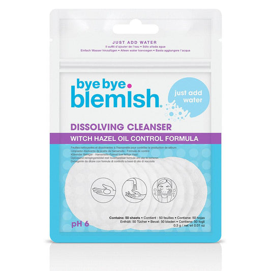 BYE BYE BLEMISH DISSOLVING PADS WITH WITCH HAZEL 50 CT - Purple Beauty Supplies