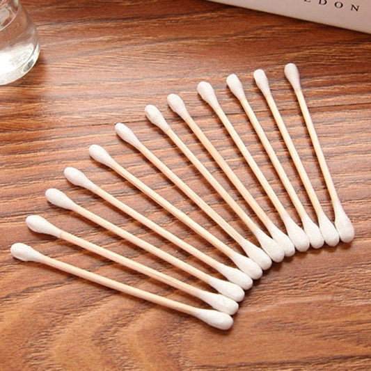 COTTON SWABS WOOD STICK-WHITE 100 PC - Purple Beauty Supplies