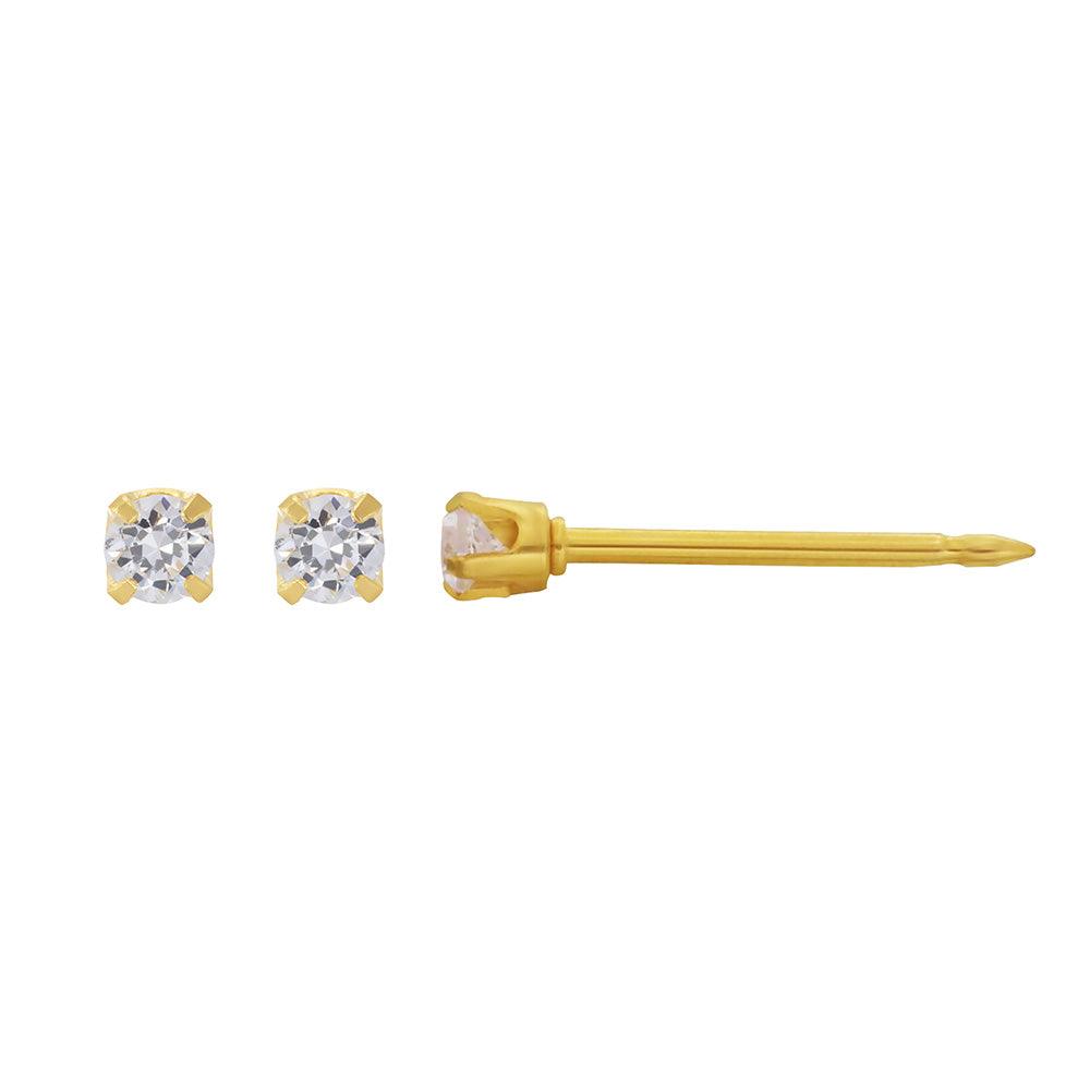 INVERNESS EARRINGS- 24K GP 2MM CZ - Purple Beauty Supplies