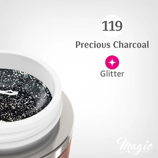 MAGIC GEL PAINT GLITTER PRECIOUS CHARCOAL #119 - Purple Beauty Supplies