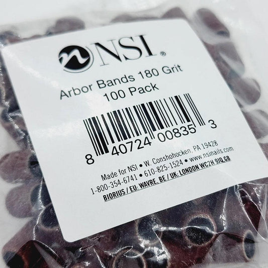 NSI ARBOR BANDS 180 GRIT 100 PK - Purple Beauty Supplies