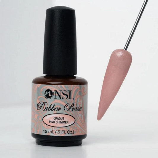 NSI REMOVABLE RUBBER BASE OPAQUE PINK SHIMMER .5 OZ/15 ML - Purple Beauty Supplies