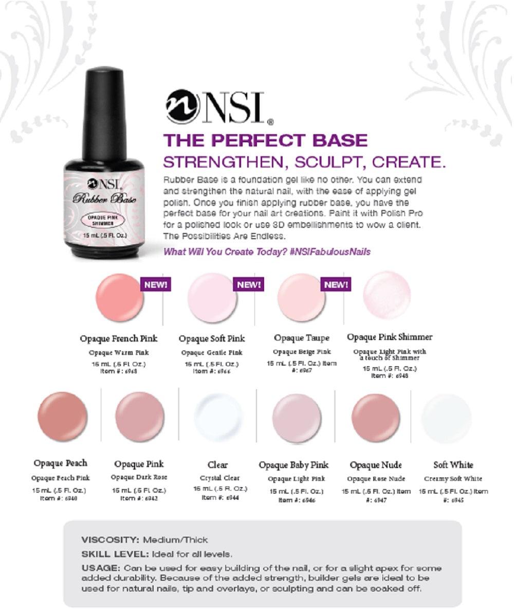 NSI REMOVEABLE RUBBER BASE OPAQUE PEACH .5 OZ/15 ML - Purple Beauty Supplies