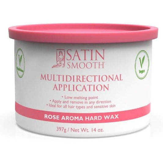 SATIN SMOOTH MULTIDIRECTIONAL ROSE AROMA HARD WAX 14 OZ/397 G - Purple Beauty Supplies