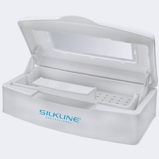 SILKLINE PLASTIC DISINFECTANT TRAY W/ WINDOW IN LID - Purple Beauty Supplies