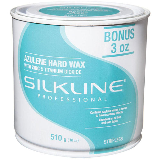 SILKLINE WAX HARD AZULENE W/ ZINC & TITANIUM 18 OZ/510 G - Purple Beauty Supplies