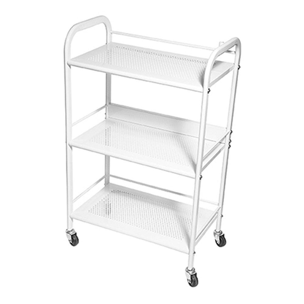 SILKLINE WHITE SPA TROLLEY W/ 3 VENTED SHELVES - Purple Beauty Supplies
