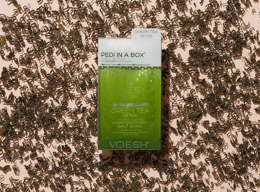 VOESH PEDI IN A BOX BASIC 3 STEP - GREEN TEA DETOX - Purple Beauty Supplies