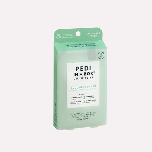 VOESH PEDI IN A BOX DELUXE 4 STEP - CUCUMBER FRESH - Purple Beauty Supplies