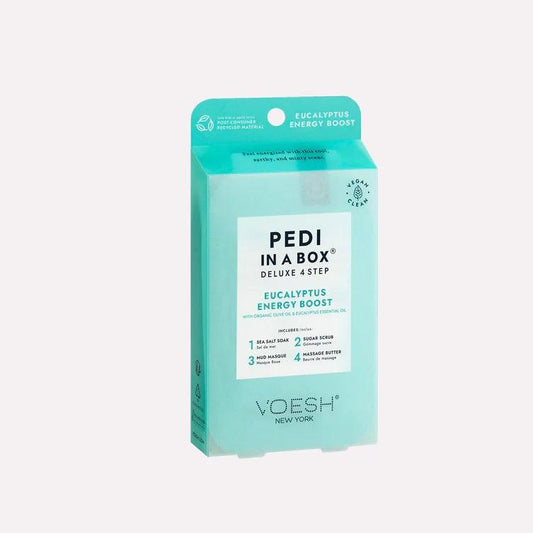VOESH PEDI IN A BOX DELUXE 4 STEP - EUCALYPTUS ENERGY BOOST - Purple Beauty Supplies
