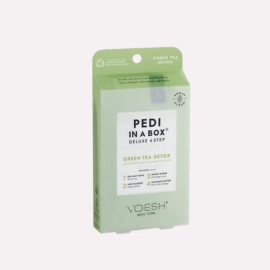 VOESH PEDI IN A BOX DELUXE 4 STEP - GREEN TEA DETOX - Purple Beauty Supplies